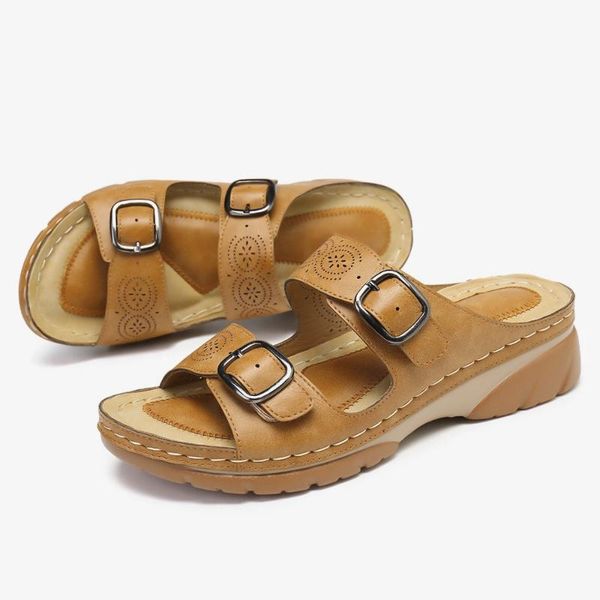 

summer flat sandals woman 2020 ladies fashion leather flat solid peep toe sandals comfortable women sandalias mujer plus size, Black