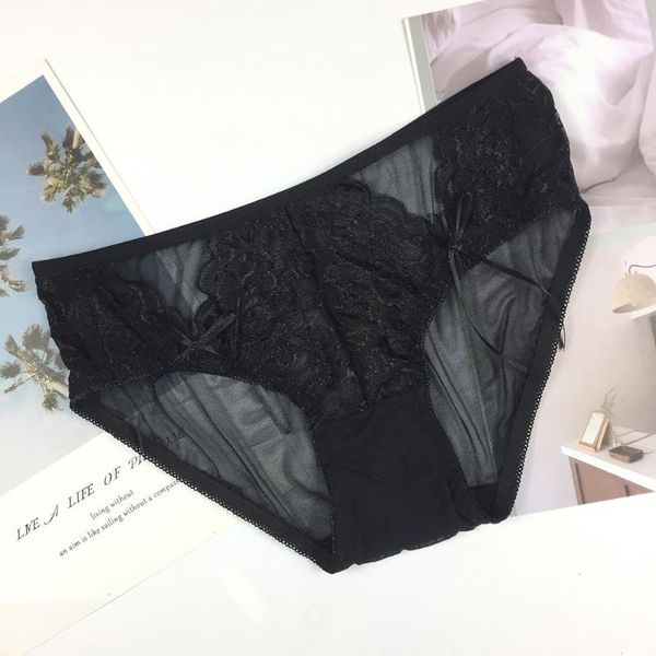 

women's panties lace temptation ladies underwear low waist seamless breathable mid-waist briefs women, Black;pink