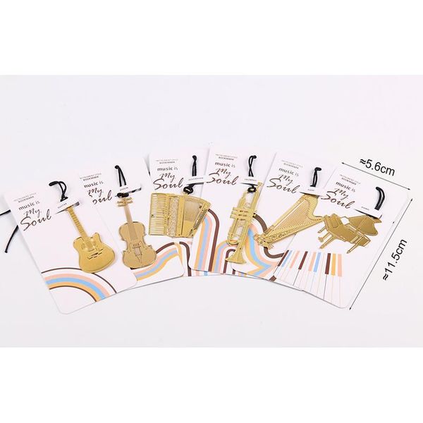 

1pc cute gold metal bookmark fashion music piano guitar bookmark for book creative gift korean st bbyyve
