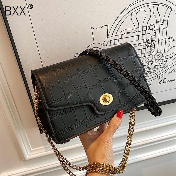 

bxx] 2020 autumn winter fashion female pu leather versatile alligator shoulder solid small women's bag handbags flap bag 8d038