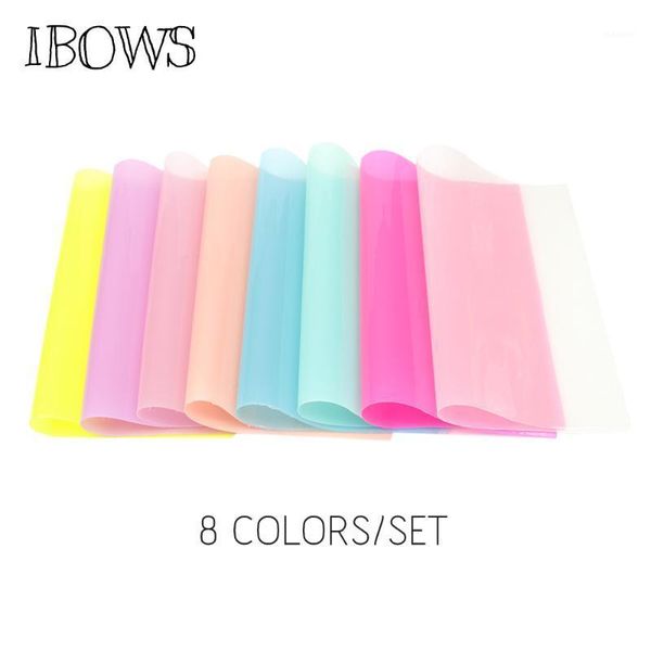 

22cm*30cm 8pcs/set jelly synthetic leather fabric transparent pvc vinyl fabric for hair bow bags handmade crafts material1, Black;white