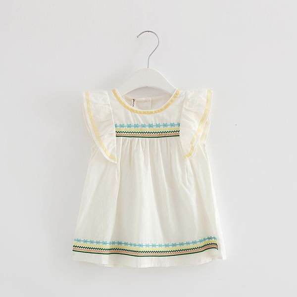 

2021 new summer cotton infant es ruffles toddler baby girl clothes white 0-2t 5q86, Red;yellow
