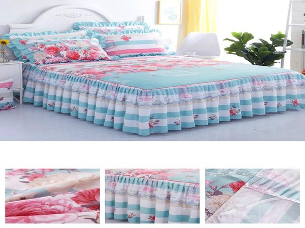 

thickened double sanding ruffle bedspread bed fashion fitted two layer 1pc single skirt dust lace new sheet queen bbyqvt lipper