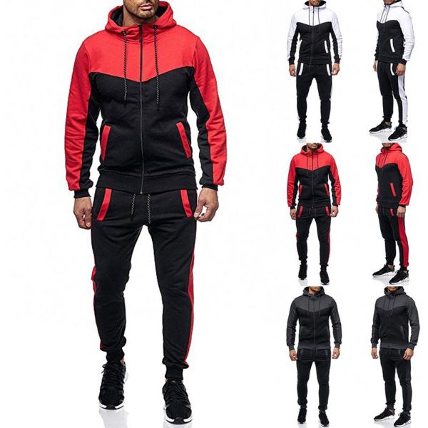 

men's autumn winter packwork sweatshirt pants sets sports suit tracksuit harajuku sport suit running sportswear#t2, Gray