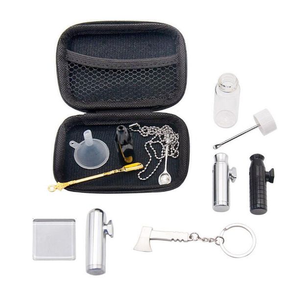 

tobacco tank bags filter sets kits metal bullet glass ewc2642 fume portable snuff storage cup set bottles gbmiu