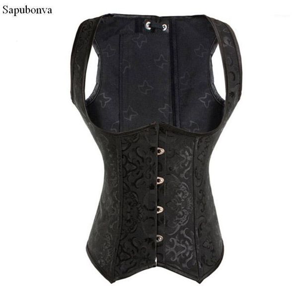 

sapubonva brocode bustiers and corsets gothic underbust slimming corselet vest cupless plus size white costumes gowns1, Black;white