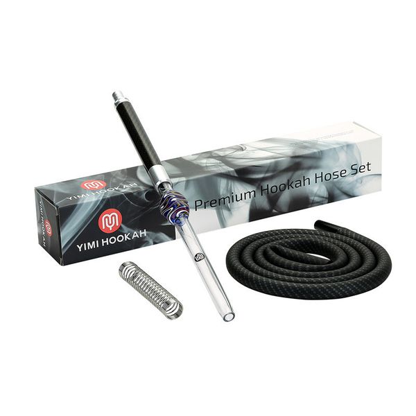 

yimi set 40cm alunimum hookah mouthpiece silicon hose adapter narguil bowl