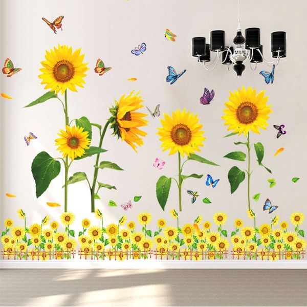 

warm sunflower decoration bedroom background wall self adhive wallpaper decal