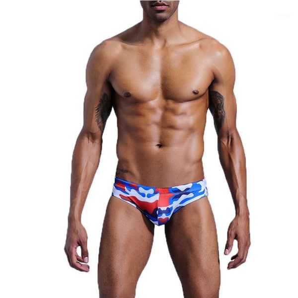 

camouflage printing mens swimwear low waist swim trunks men push pad swiming shorts briefs supple summer bathing beach wear surf1