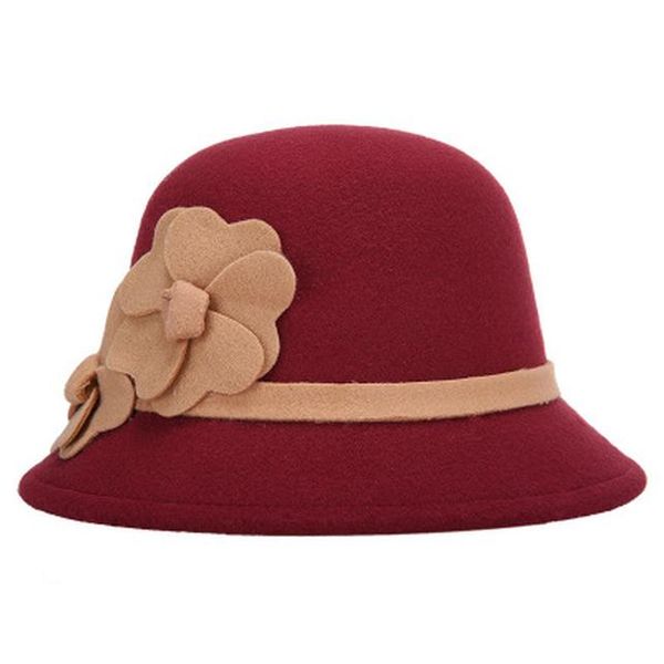 

2017 горячая женщина зимы шерстяная урожай цветочные женщин fedoras фетровых шляп мода французский bowler сомбреро fedora теплый hat для жен, Black;white