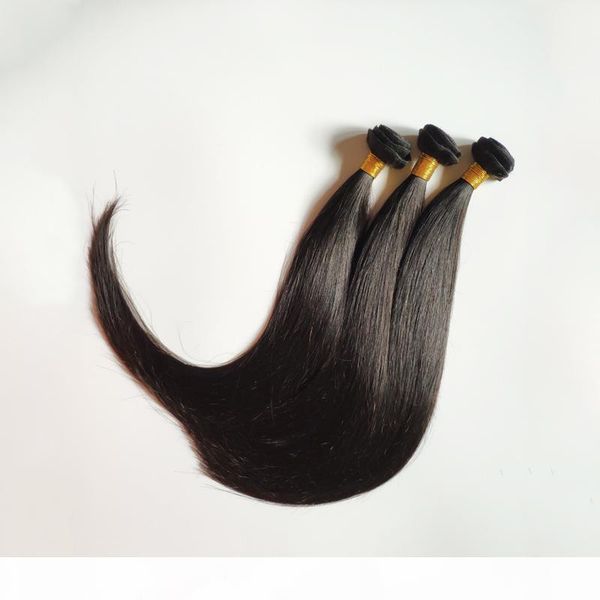 

supply 10a brazilian virgin hair silky straight 3pcs unprocessed peruvian malaysian indian human hair extensions natural color double weft, Black