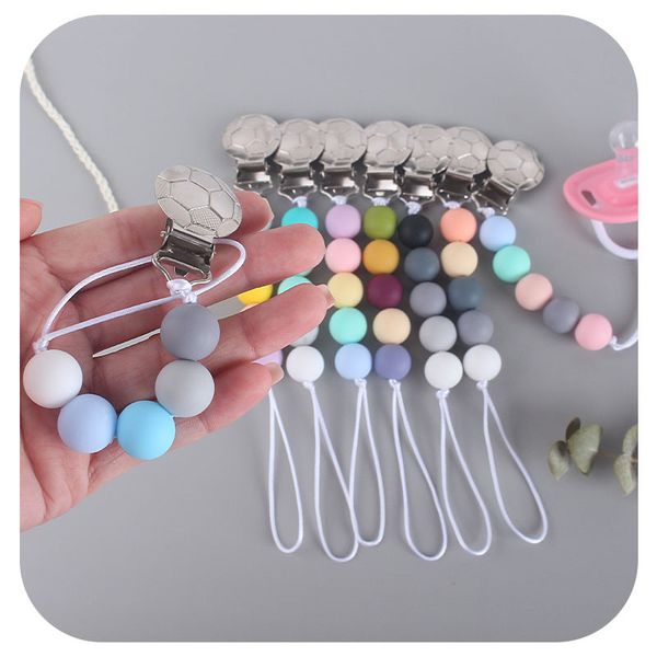 

iron football pacifier clip baby comfort silicone anti chain
