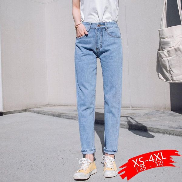 

women's jeans 2021 harem pants vintage high waist woman boyfriends full length mom cowboy denim vaqueros mujer, Blue
