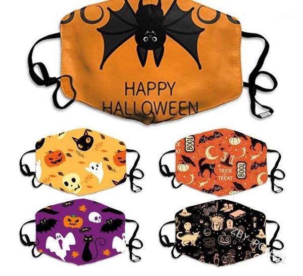 

halloween theme designer masks breathable dust-proof face mask pumpkin bat ghost designer washable christmas cloth mask1