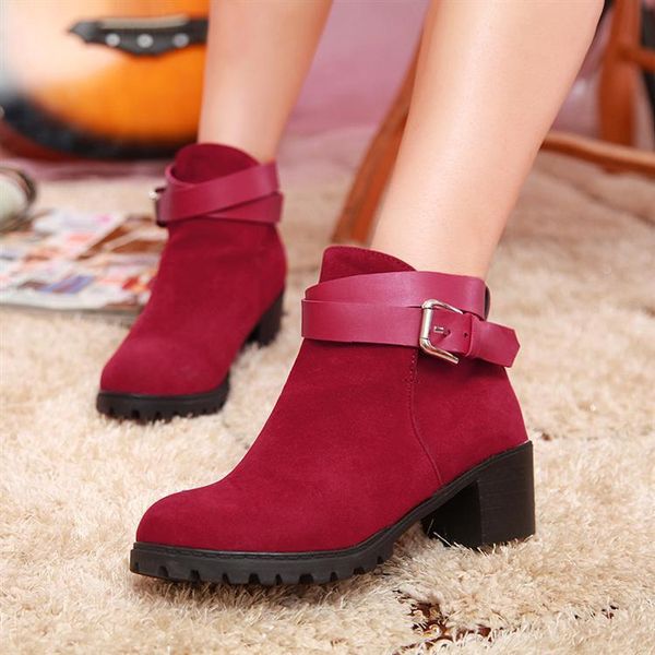 

women's boots autumn booties woman 2020 low heel shoes luxury designer round toe rock med mid calf fashion mid-calf ladies, Black