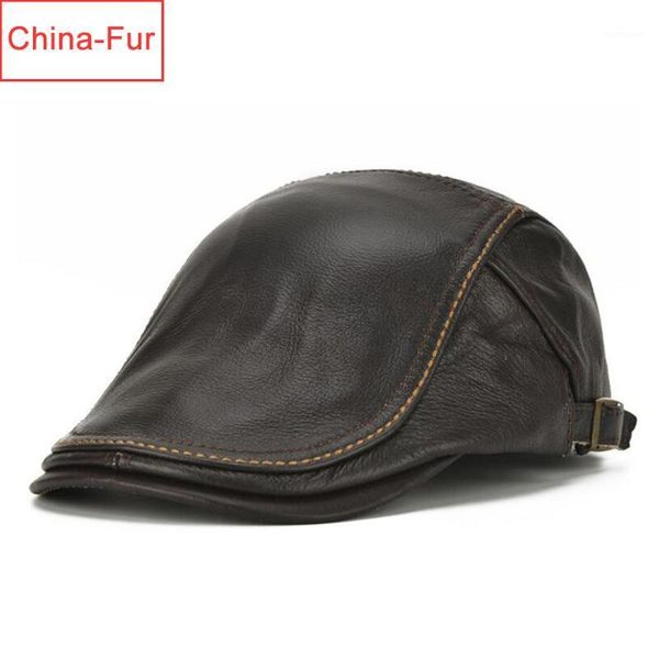 

2020 autumn winter men real genuine leather baseball cap brand casual warm cow leather hat real cowhide baseball caps1, Blue;gray