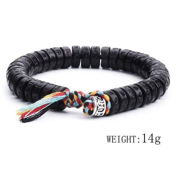 

mkendn braided cotton thread lucky knots bracelet natural coconut shell beads carved handmade bracelet for men tibetan buddhist bbyrrd