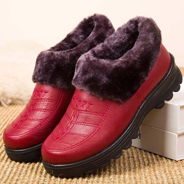 

women winter boots ankle keep warm shoe for woman plush furry comfortable ankle boots female winter 2020 botas mujer plus size, Black