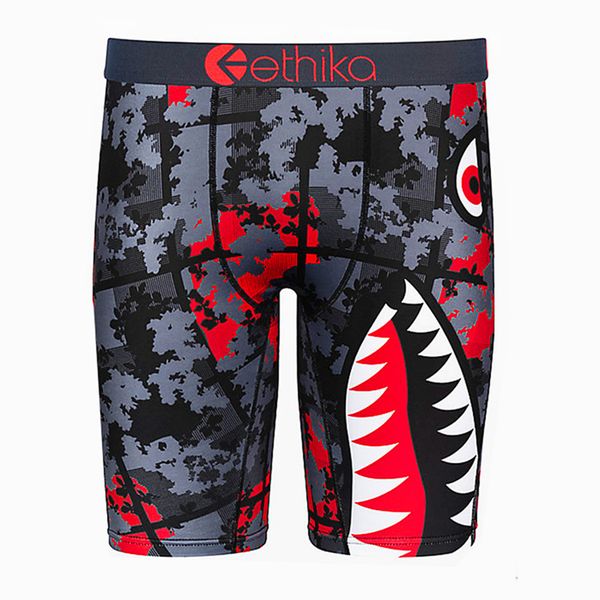 

elling tide lack men's underwear printing sports breathable ethika ice silk tight-headed underwear male boxers, White;black