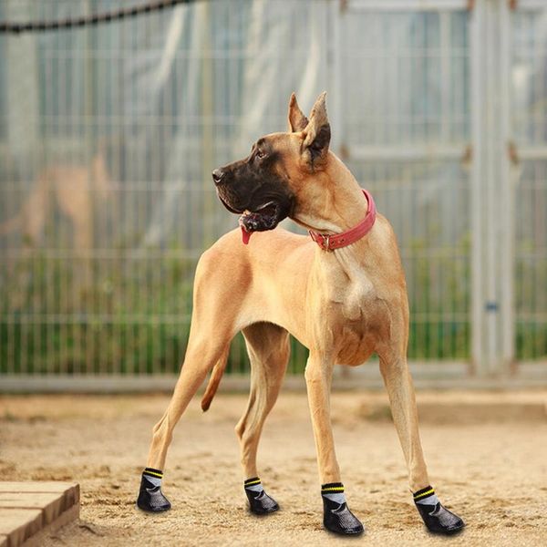 

4pcs/set outdoor waterproof nonslip anti-stain dog cat socks booties shoes wth rubber sole pet paw protector for small l wmtdxc