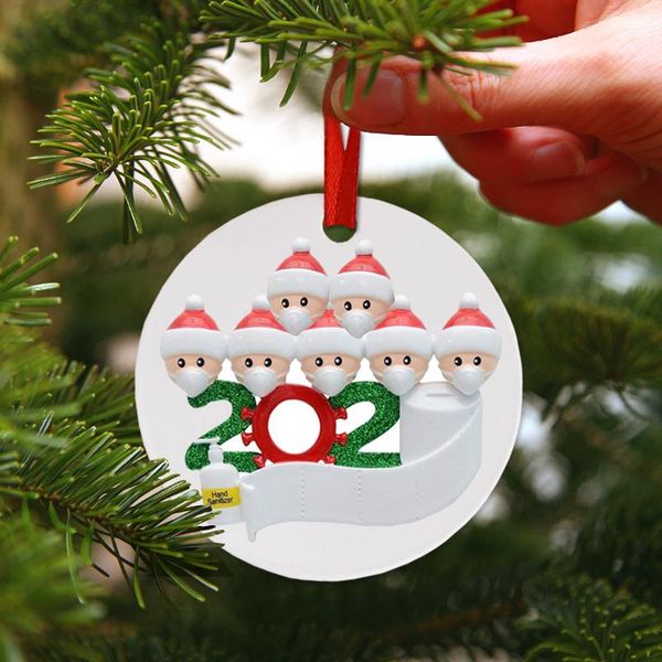 

quarantine christmas ornament 2020 pvc 7 family xmas tree hanging round pendant christmas decorations family gifts