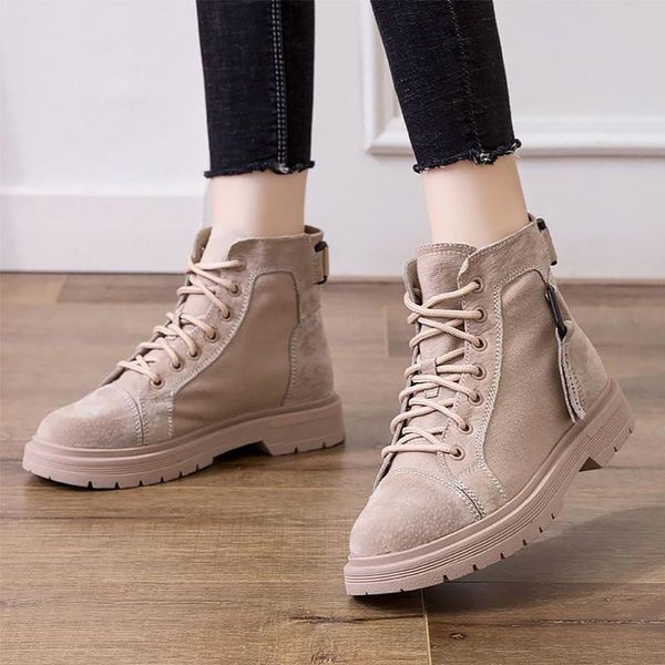 

women's boots genuine leather lace up comfy ankle boots for women fashion solid non slip rubber woman, Black