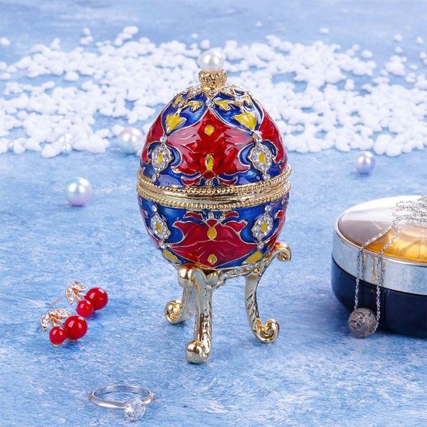 

jewelry organizer faberge egg jewelry vintage styletrinket box, Pink;blue