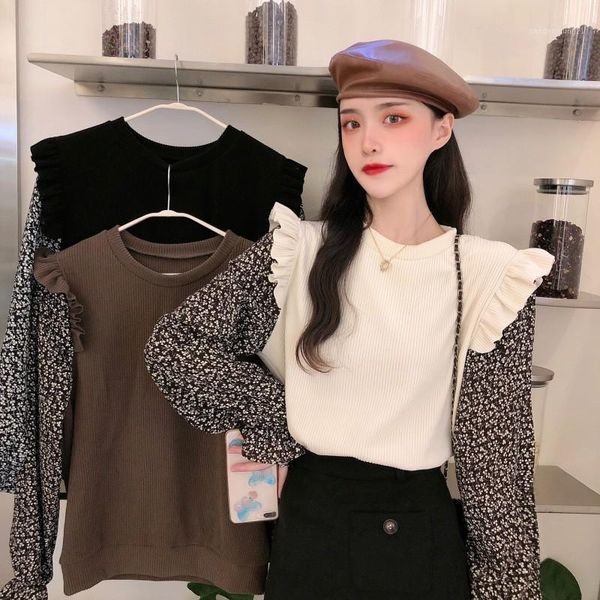 

women's sweaters women autumn spring korean floral longsleeve pullover knitted sweater jumper soft warm pull femme1, White;black