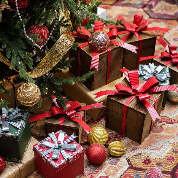 

gift wrap beautiful handmade vintage retro christmas box decoration