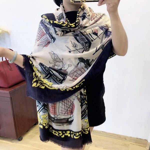 

sailing flower pure 300 cashmere scarf match headband big scarves multi function soft shawls wraps woman tippet1, Blue;gray