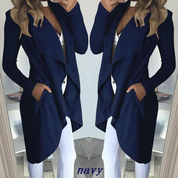 

2021 autumn winter women's coat lapel slim mid-length windbreaker casual warm jacket style ladies coat, Black;white