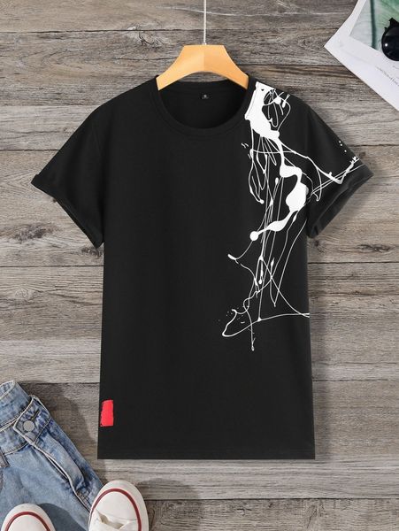 

men graphic print tee s1vp#, White;black