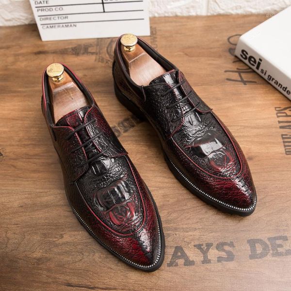 

cimim crocodile formal shoes men italian shoes big size business office dress leather fashion party1, Black
