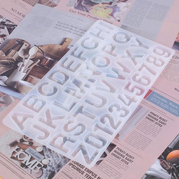 

diy silicone resin mold for letters, number alphabet jewelry keychain casting mold crafts diy mould