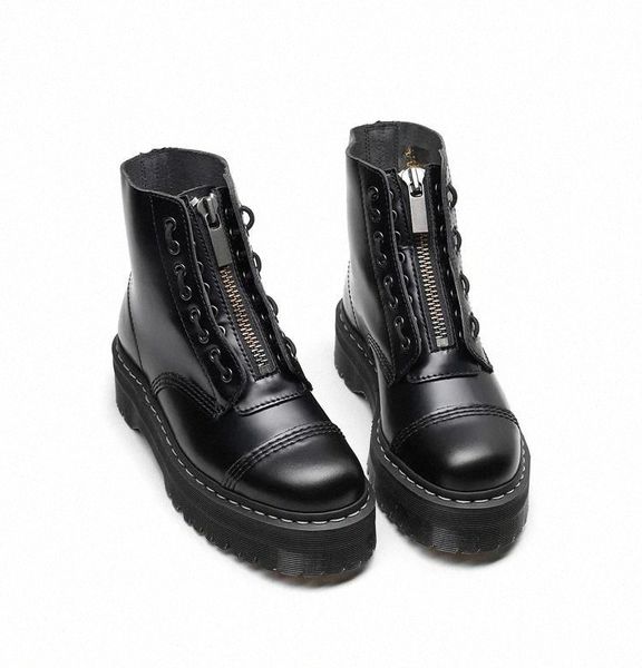 

size35-41 chunky motorcycle boots for women autumn 2019 fashion round toe lace-up combat boots ladies shoes #nk2u