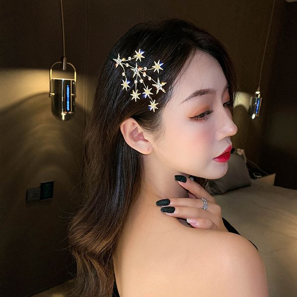 

korean star hairpin with girl's side bangs and net