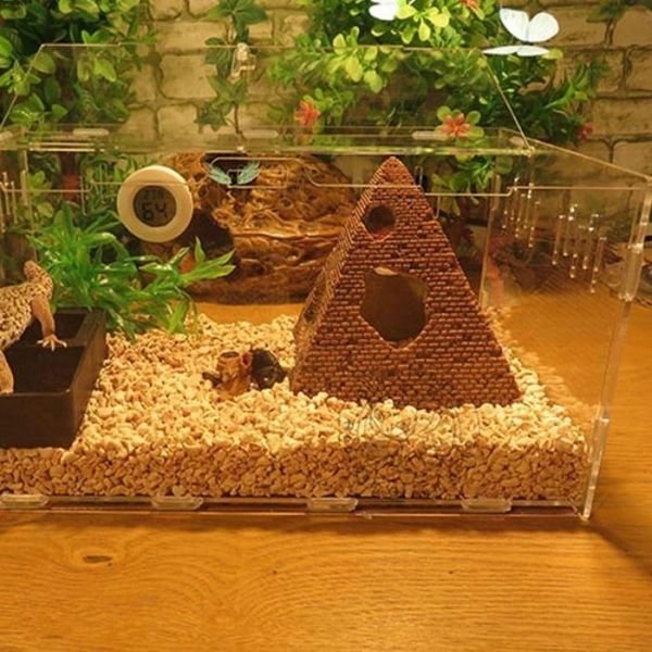 

3 size aquarium ornament landscape simulation pyramid shrimp fish shelter fish tank decor egyptian decor