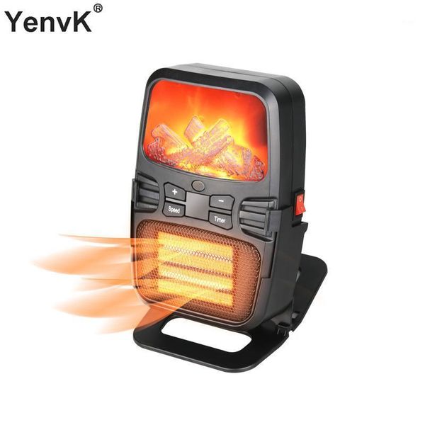 

1000w flame heater deskspace heater plug-in wall electric warm fan adjustable temperature blower radiator hand heating room1