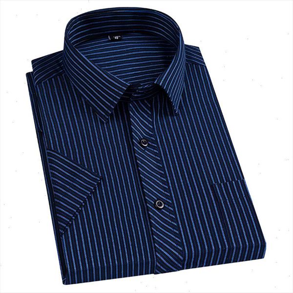 

formal business men striped dress shirts summer new short sleeve non iron work regular fit men smart casual, White;black