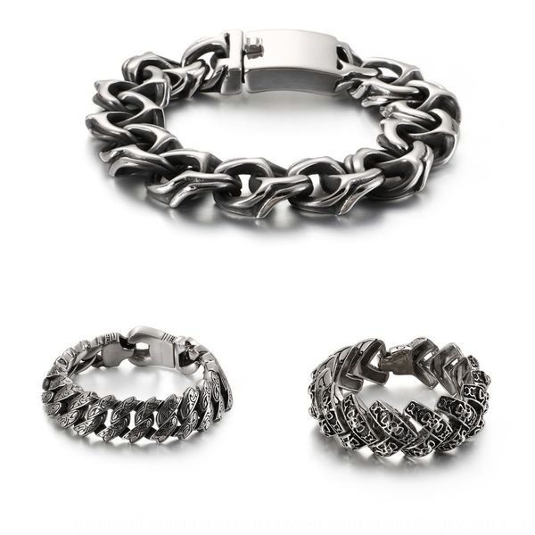 

fashion domineering men's 316 stainless steel bracelet diamondjewelry diamond jewelry exaggerated personality skull titanium steel diam, Golden;silver