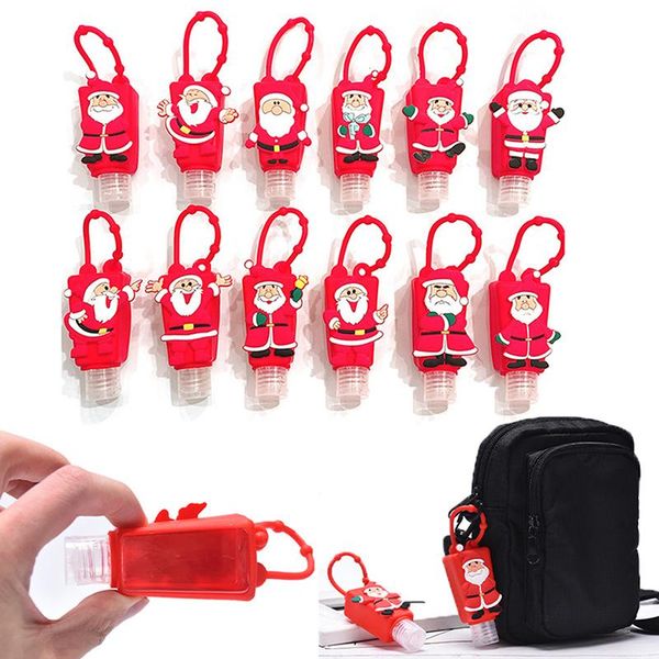 

30ml christmas santa claus mini empty bottle portable hand sanitizer silicone bottle traveling refillable 1pc