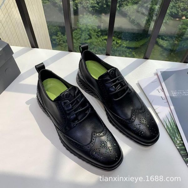 

of custom qiu dong men, business casual shoes comfortable joker leather with men's leather shoes with flat sole, Black