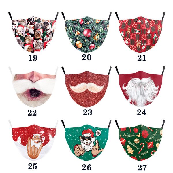 

christmas mask digital printing protective washable pm2.5 filter christmas decoration fashion designers face masks mascherine