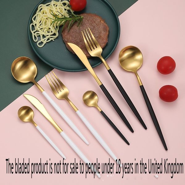 

stainless steel l steak knife fruits cutlery durable fork western style food tableware smooth spoon four pieces set 21 2wh f2