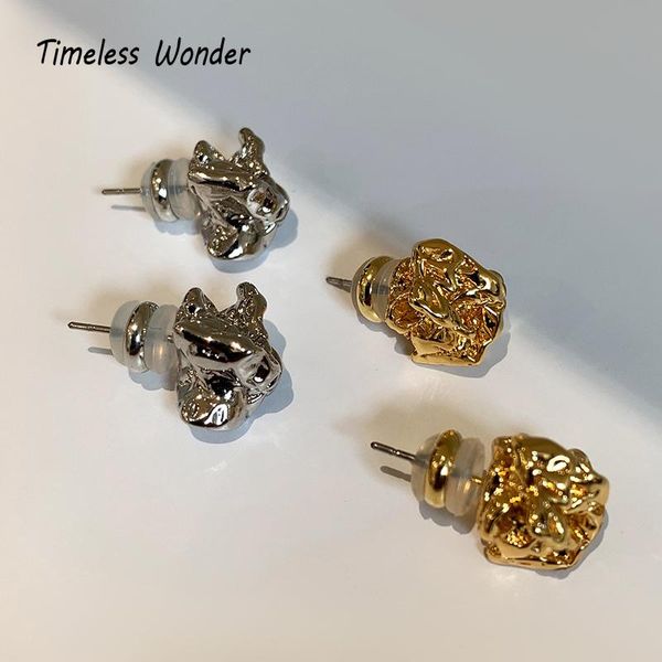 

stud timeless wonder brass geo lava statement earrings women jewelry goth boho designer party ins queen punk cute kpop 3213, Golden;silver