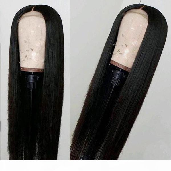 

humain hair lace wigs hd transparent for black woman unprocessed virgin brazilian straight remy transparent full lace wig pre plucked, Black;brown