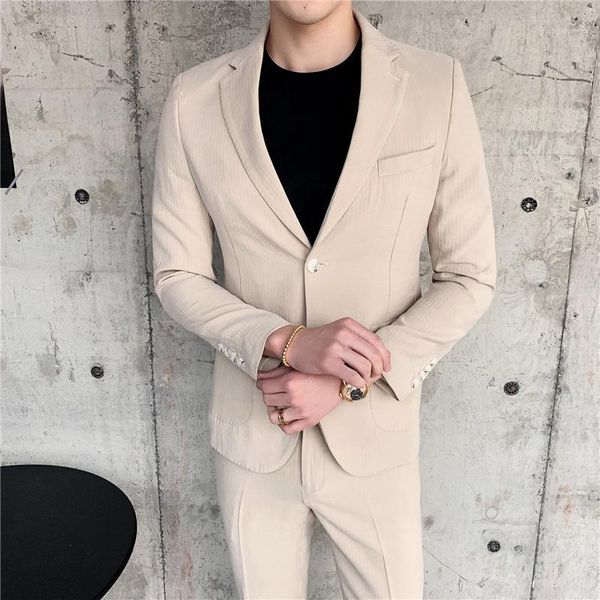 

summer teen men suit two-piece slim design men blazer jacket and pants asia size s m  xl xxl xxxl1, White;black
