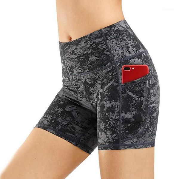 

yoga outfits 2021 gym jogging running shorts women high waist lifting push up tight sports pocket fitness short pant1, White;red