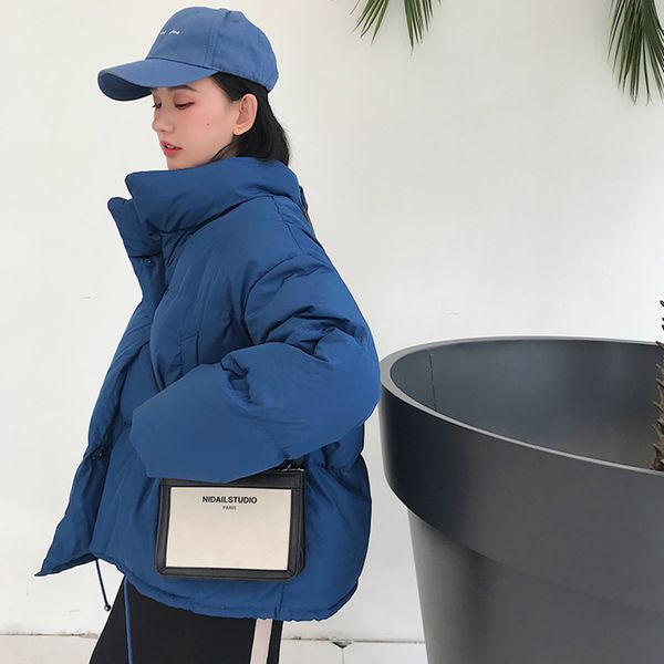 

winter bubble women thick warm puffer down jacket female quilted coat casual fashion overcoat korean style black blue white