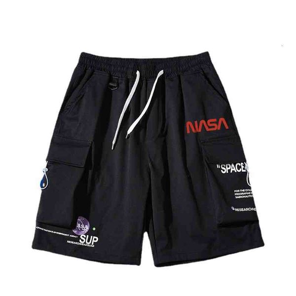 

men's shorts 2022 summer nasa casual pants loose sports capris trendy overalls midpants, White;black